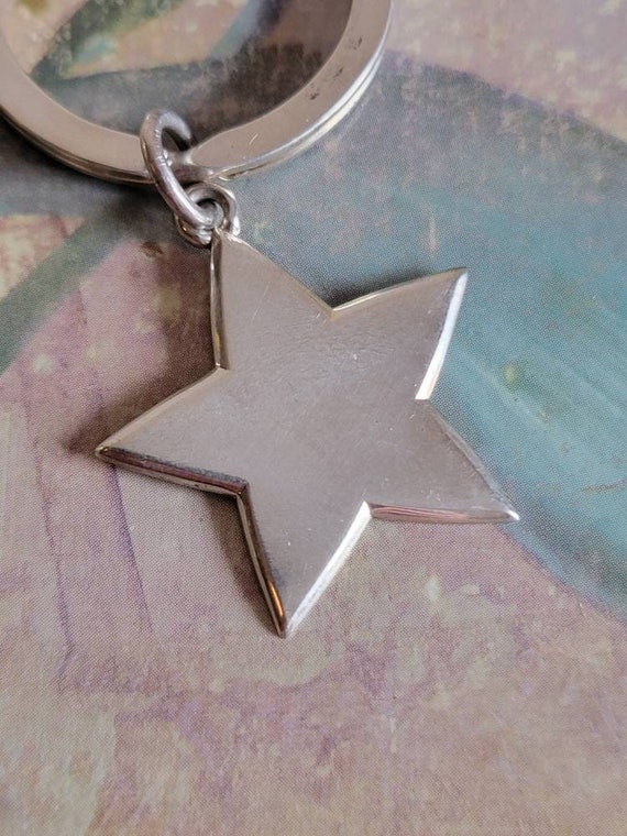Vintage Tiffany & Co Sterling Silver Star Keychain Key Chain