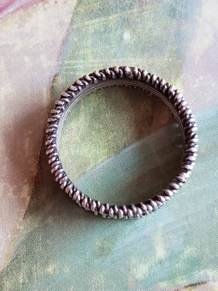 Vintage Sterling Silver 925 Band Ring 1980s Repeating Pattern Wedding ...