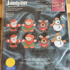 Vintage Janlynn Counted Cross Stitch Christmas Ornaments Kit (DIY)