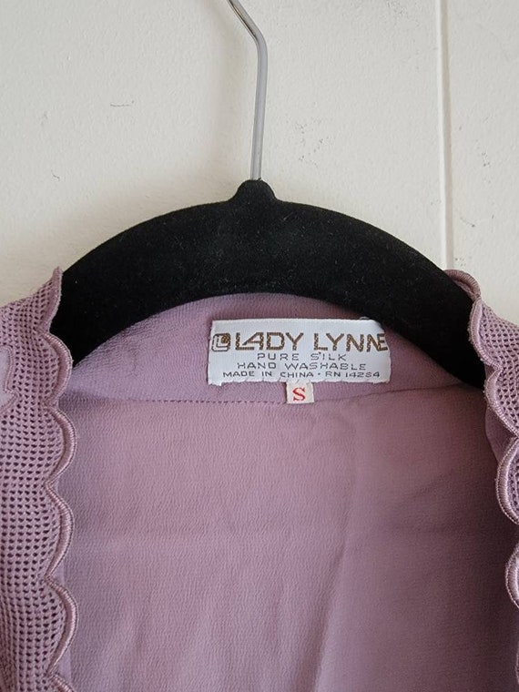 Vintage Lady Lynne Bed Jacket Dark Lilac Size Sma… - image 7