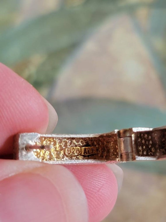 Vintage ALF Hinged Textured Rectangular Earrings … - image 8