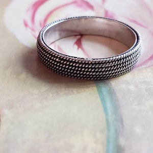 Vintage Sterling Silver 925 Band Ring 1980s Twist Rope Ring Repeating ...