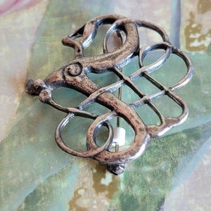 Vintage David Andersen DA Norway Sterling Silver Viking Replica Dragon Pin or Brooch image 2