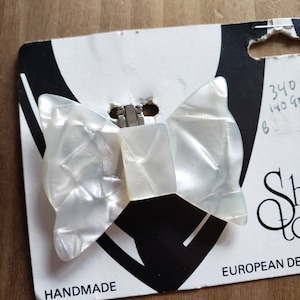 Vintage Rivera Shoetooz Dead Stock on Original Card Stock Marbled Lucite Bow Shoe Clips 1980s Handmade