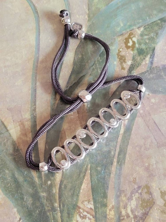 Vintage Silpada Sterling Silver and Cubic Zirconia Hammered Ovals 