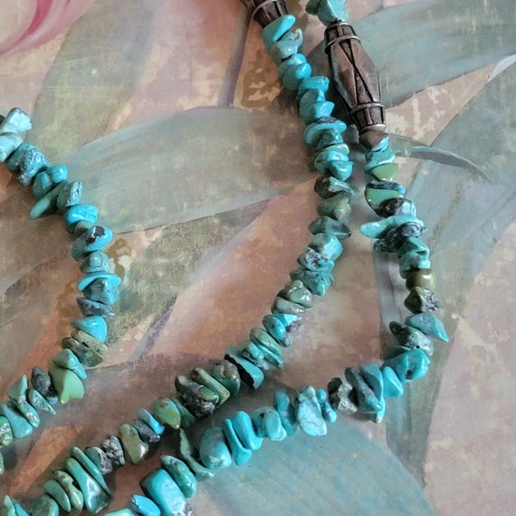 Vintage Sterling Silver Bead and Turquoise Chip B… - image 4