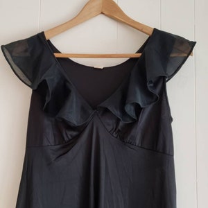 Vintage Gilead Night Gown Black Nylon Long Floor Length Size 36 Made in the USA