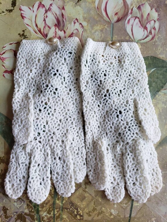 Vintage by Elayne White Gloves Ladies Retro Croch… - image 4