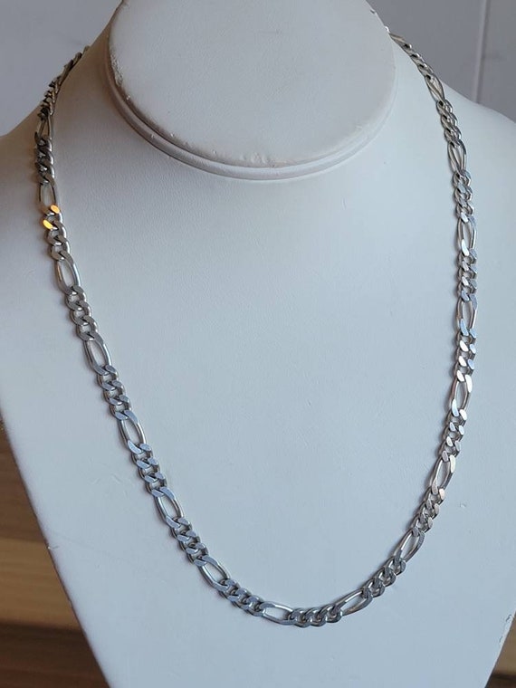 Vintage HAN Sterling Silver Figaro Necklace Link … - image 9