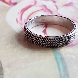 Vintage Sterling Silver 925 Band Ring 1980s Twist Rope Ring Repeating ...