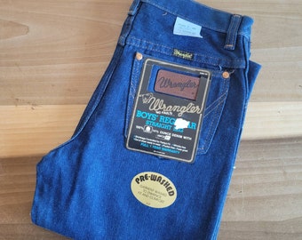Vintage Dead Stock Wrangler Boys Regular Straight Leg Jeans Size 14 Regular Made in the USA 100% Cotton