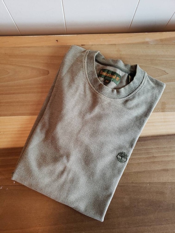 Vintage Timberland Olive Textured Short Sleeved T 