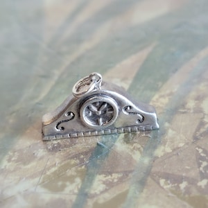 Vintage Sterling Silver Mantle Clock Charm or Pendant 925
