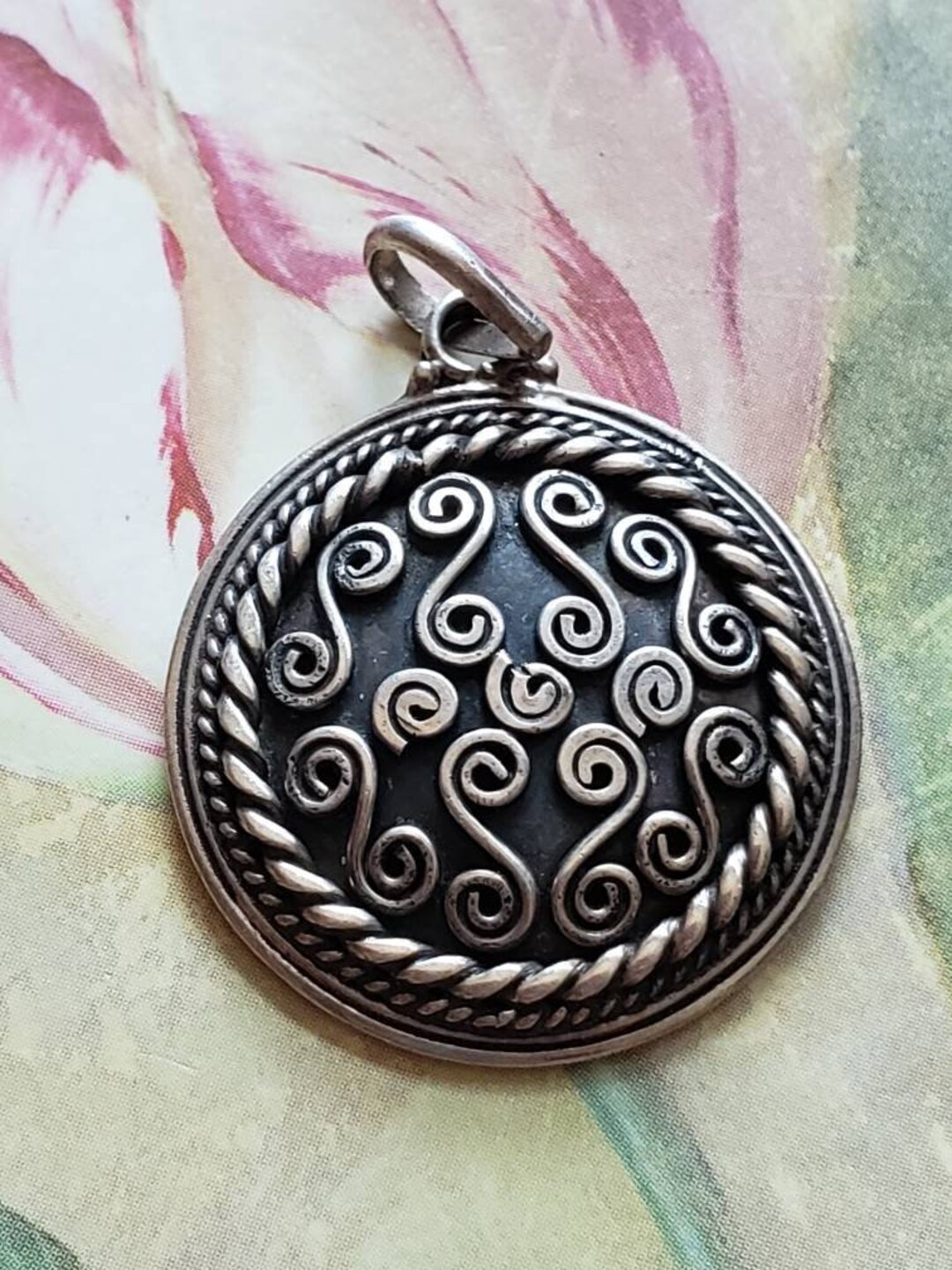 Fantasy spiral necklace / pendant - 925 sterling silver