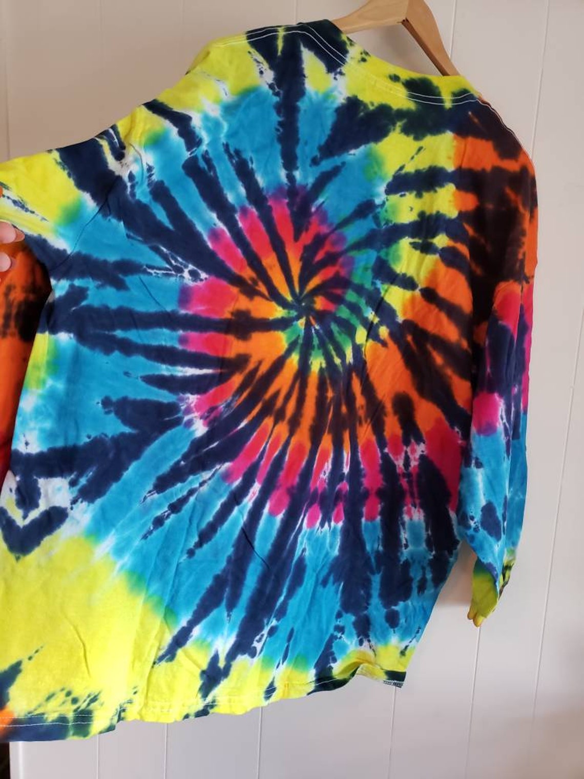 Vintage Tie Dye Long Sleeved T Shirt 1990s Size XXL As Is | Etsy