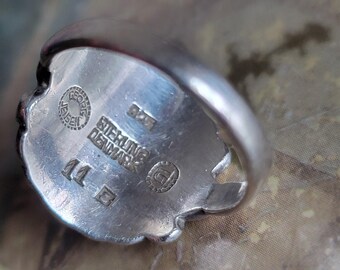 Vintage Georg Jensen Denmark 11 B Sterling Silver and Blue