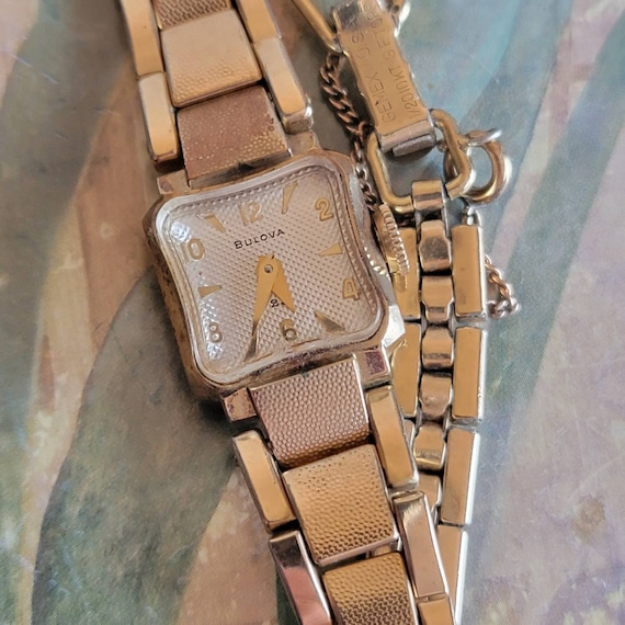 Vintage Bulova Women s Wind up Wristwatch Watch Rolled Gold Plate 10 Karat Gold Filled 10 K GF Bracelet as Is Etsy