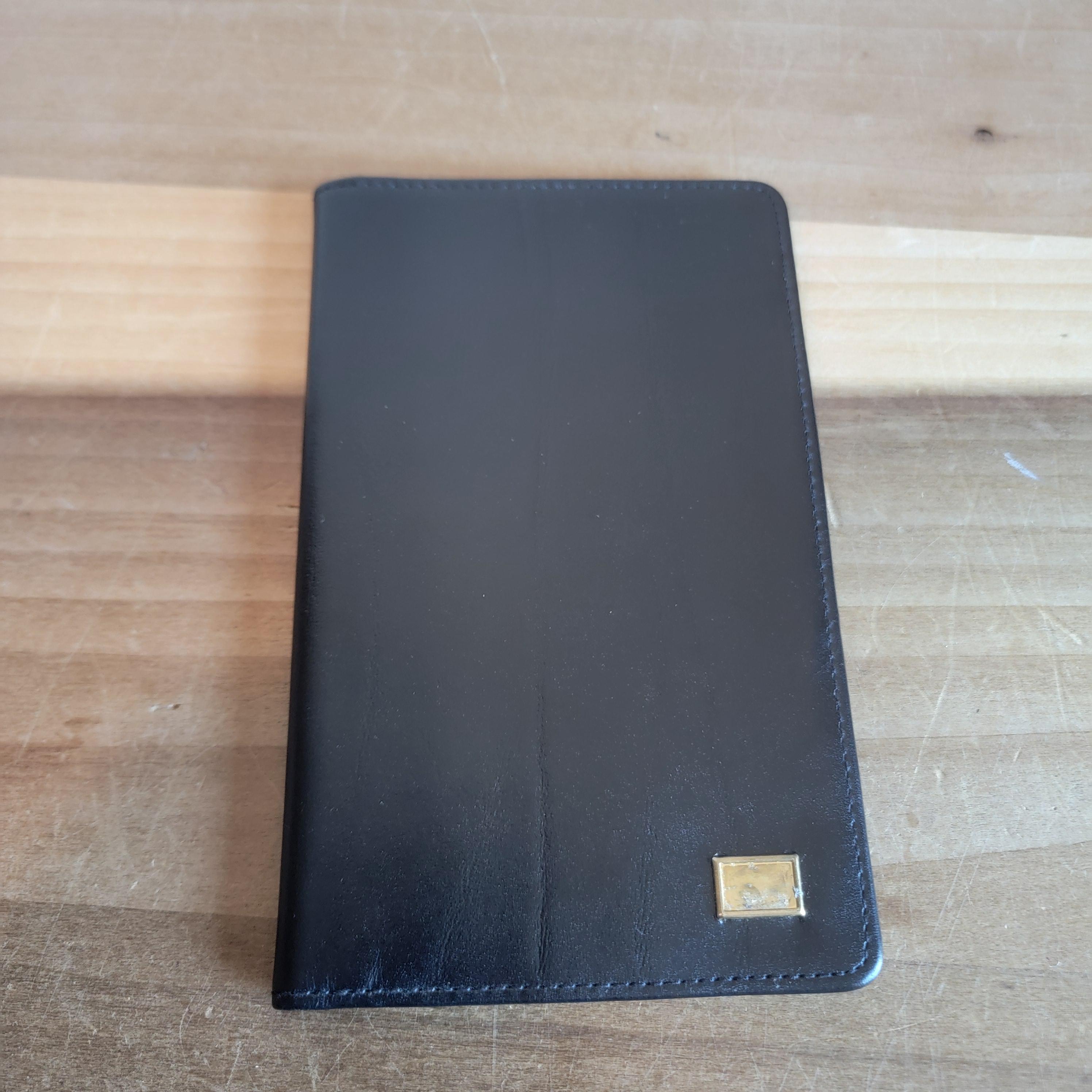 Vintage Day Timer Black Leather Wallet  File As Is