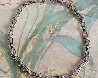 Vintage 925 Sterling Silver Mexican Bracelet Swirl Link Chain 7.5