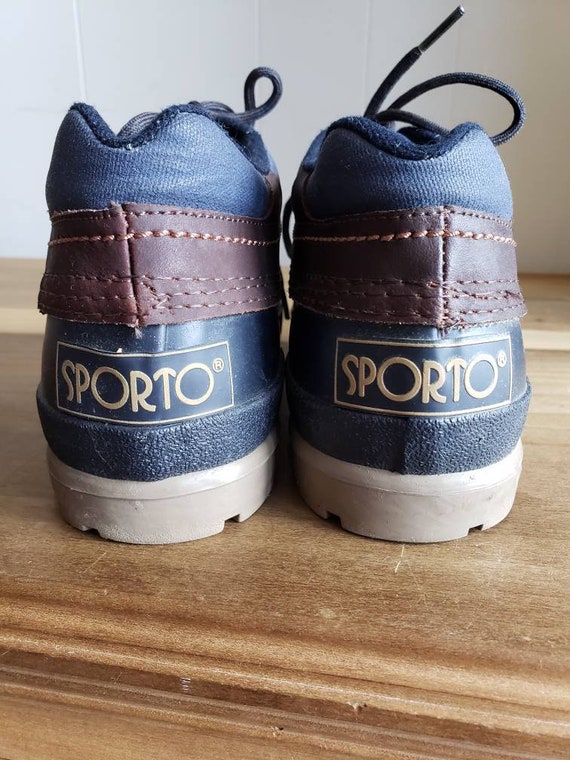 Vintage Sporto Ducks Galoshes Rain Shoes Navy and… - image 4