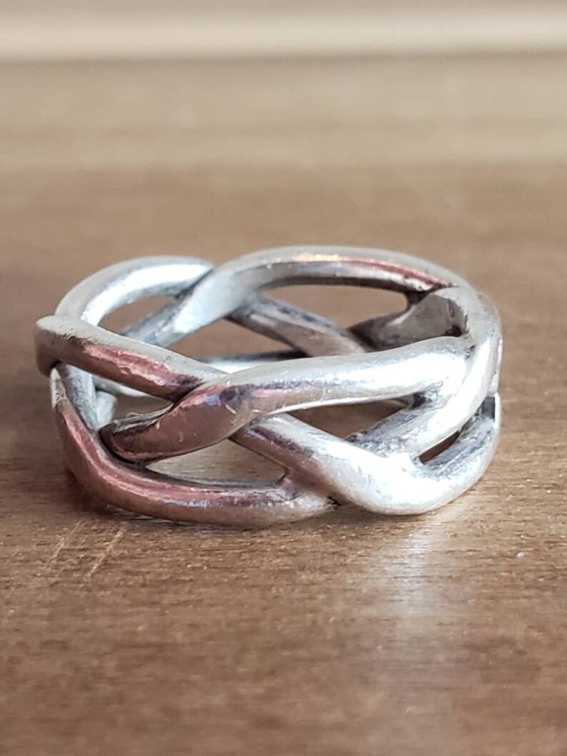 Vintage Sterling Silver Braid Band Ring 1990s Wedding Band 925 - Etsy