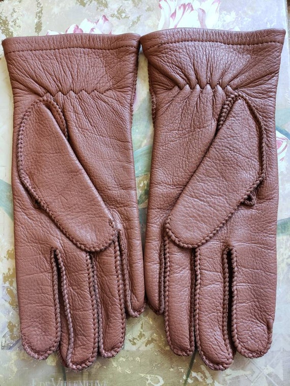 Vintage Sta-Soft Deer Skin Leather Size L Tan Dri… - image 2