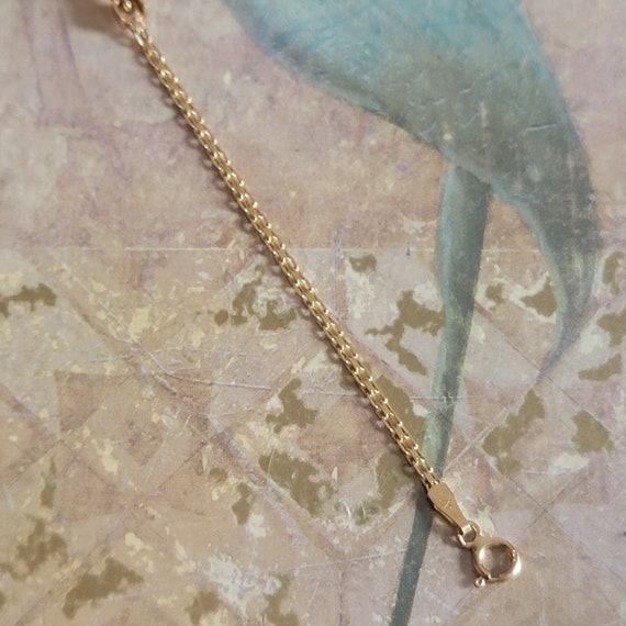 Vintage 14 Karat Gold and Tiny Diamond Heart Brac… - image 6