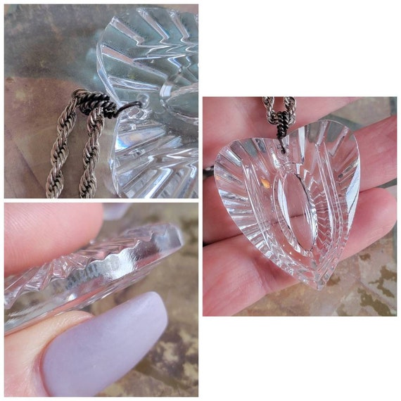 Vintage Waterford Crystal Heart Pendant Sterling … - image 10