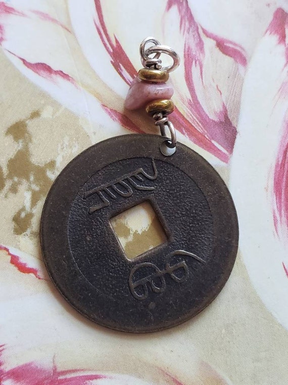 Vintage Asian Style Coin  Pendant 1990s - image 3