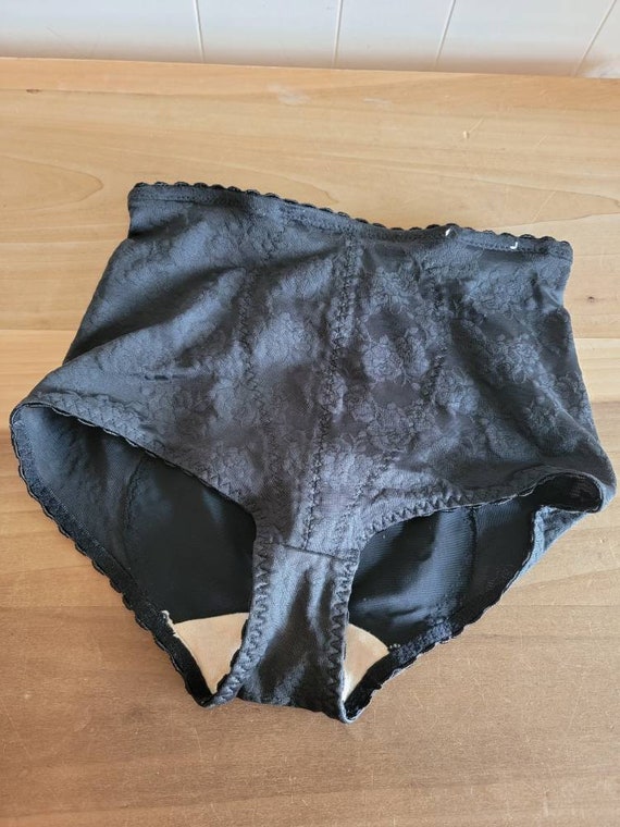 Vintage Flexees Panty Girdle Size L Large Black Union Label Made in the USA  -  Israel