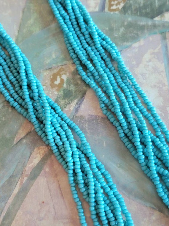 Vintage Sterling Silver and Turquoise Seed Bead N… - image 2