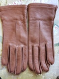 Vintage Sta-Soft Deer Skin Leather Size L Tan Driving Gloves 1960s Fall Autumn Unisex
