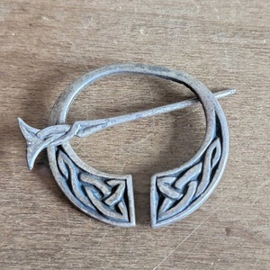 Vintage Sterling Silver Iona Celtic Cloak Pin Scarf Pin Kilt Pin Brooch