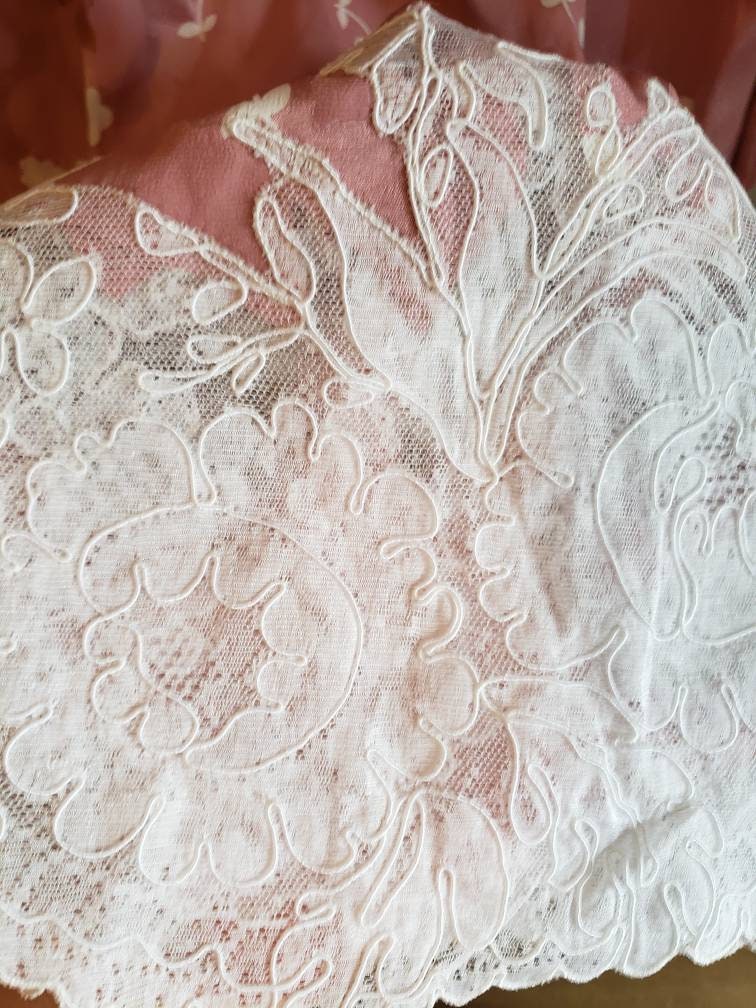 Vintage Georgette Dress Mauve Buttons 1980s Antique Lace Silk | Etsy