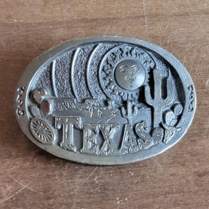 Vintage The Great American Buckle Co Chicago Belt Buckle Texas Cactus 1980 Made in the USA As Is