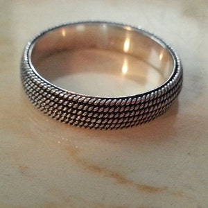 Vintage Sterling Silver 925 Band Ring 1980s Twist Rope Ring Repeating ...