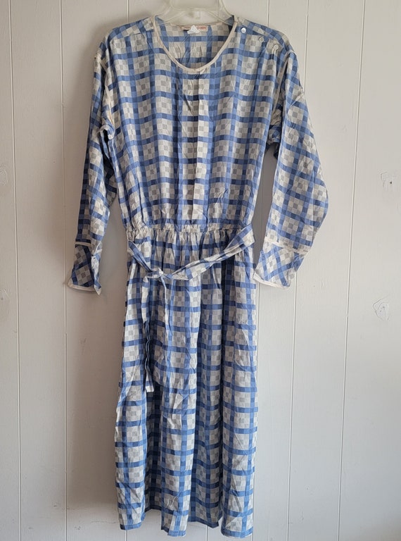 Vintage Jack Mulqueen Size 14 Silk Blue White and 