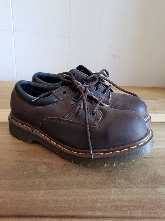Vintage Brown Leather Steel Toe Doc Marten Dr Mart