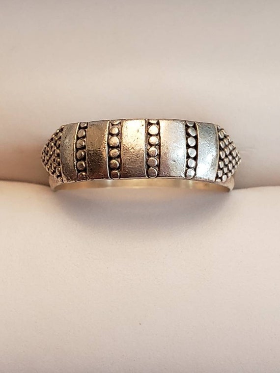 Vintage Sterling Silver Band Ring 1990s 925 Size … - image 9