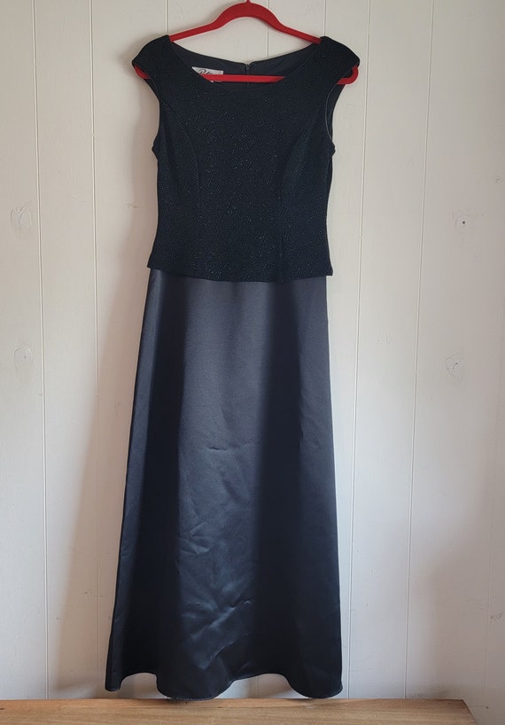 Vintage Patra Petite Black Evening Gown Formal Des