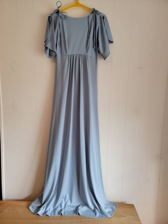 Vintage Slate Blue Maxi Dress 1970s Size A - image 2