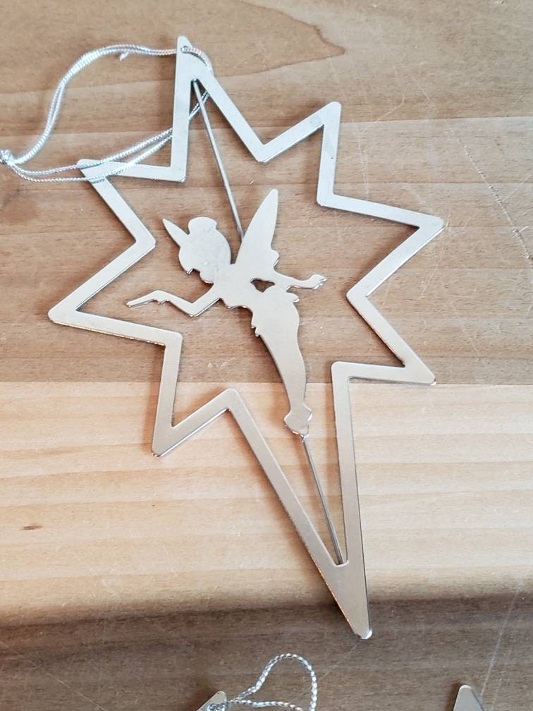 Vintage Set of 3 Disney Spinning Tinker Bell Silhouette Star Vintage Set of 3 Disney Spinning Tinker Bell Silhouette Star
