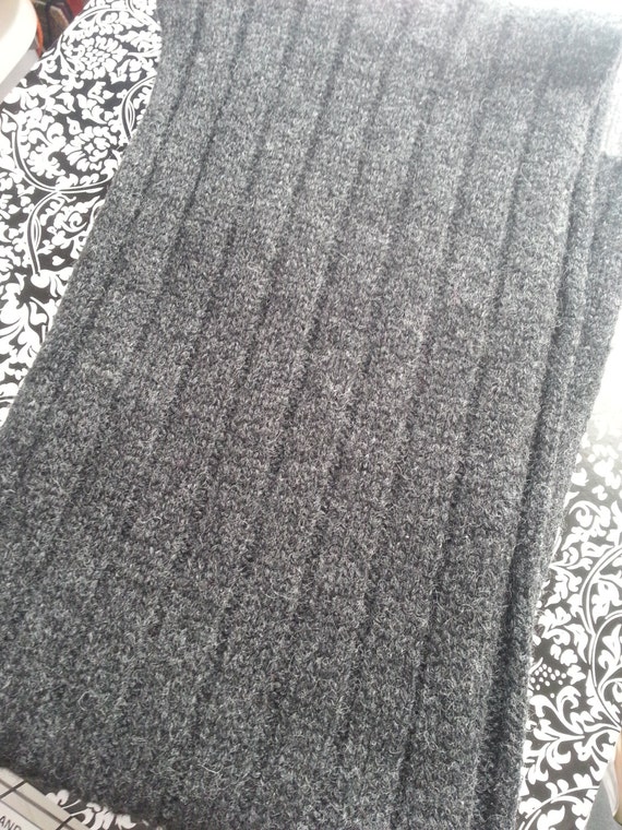 Vintage Coach Scarf 100% Wool Dark Gray Almost Bl… - image 10