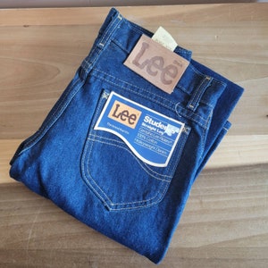 Vintage Dead Stock Lee Boys/Mens Students Straight Leg Jeans Size 29 x 34 Made in the USA 100% Cotton Heavyweight Denim Union Label