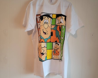 Vintage 1994 Fred Flintstone T-shirt: Hanna Barbera White Tee