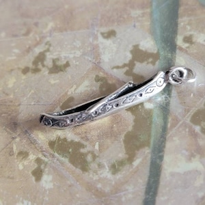 Vintage Sterling Silver Canoe and Oar Paddle Pendant Charm
