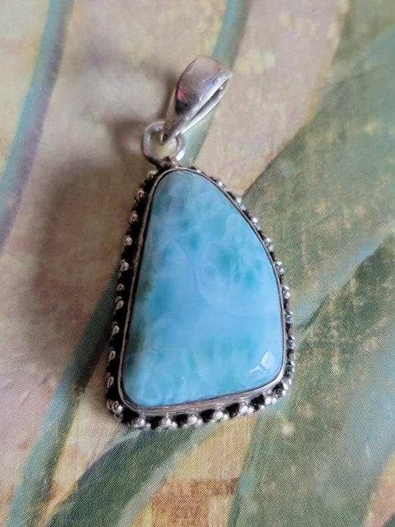Vintage Sterling Silver and Dyed Jasper Pendant