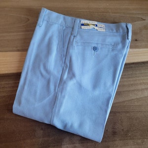 Vintage Dead Stock OshKosh B&#39;Gosh Pale Blue Sky Blue Pants Size 11 Regular Cotton Polyester Union Label Made in the USA