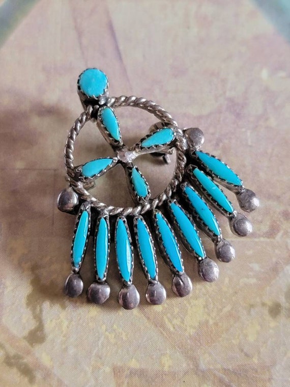 Colorful Fish Vintage Native American Zuni Turquoise Inlay Sterling Silver Pin Pendant Colorful Fish Vintage Native American Zuni Turquoise Inlay Sterling Silver Pin Pendant