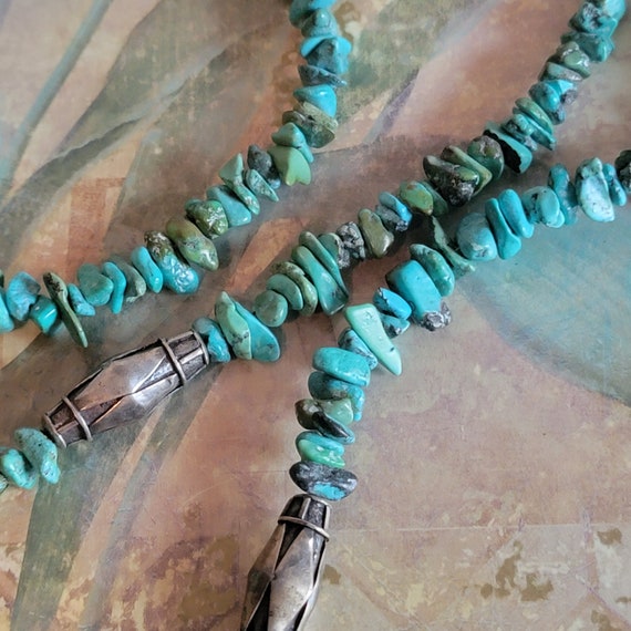 Vintage Sterling Silver Bead and Turquoise Chip B… - image 5